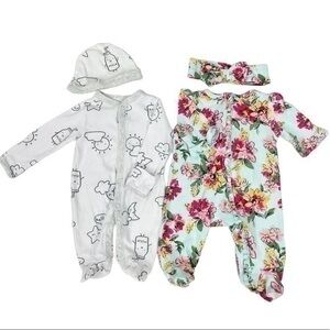 Footie Bundle 4 Pieces | Baby- NB Newborn | One Piece Romper | Pajamas